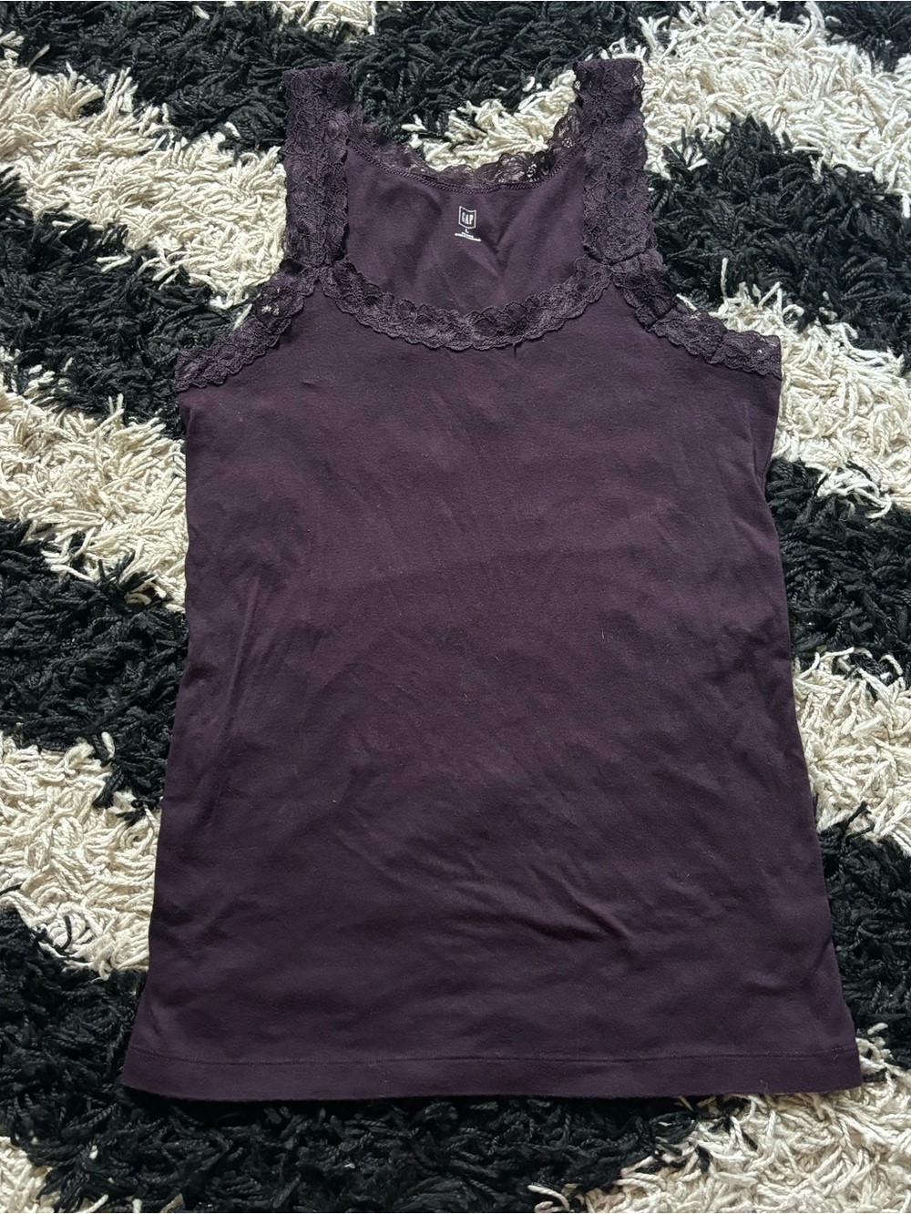 GAP 2008 Whimsygoth Lace Hem Deep Purple Tank Top